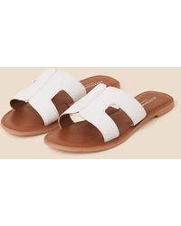 Accessorize - Women's Leather Cut-out Detail Sliders White - Lyst