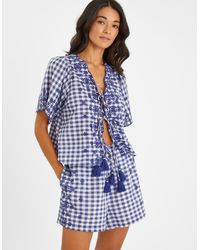 Accessorize - Gingham Embroidered Tie Top - Lyst