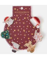 Accessorize - 6-Pack Mini Christmas Claw Clips - Lyst