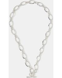 Accessorize - Sterling-Plated Knot Chain T-Bar Necklace - Lyst