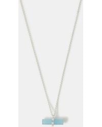 Accessorize - Sterling-Plated Quartz T-Bar Pendant Necklace - Lyst