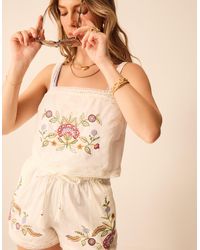 Accessorize - Floral Embroidered Lace Trim Cami Top - Lyst