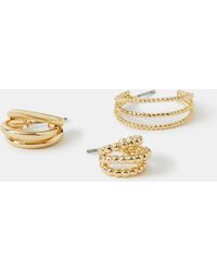 Accessorize - 3-Pack Triple Layered Hoop Earrings - Lyst