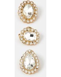 Accessorize - 3-Pack Crystal Brooch Set - Lyst