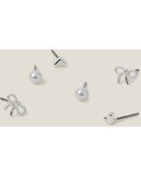 Accessorize - 3-Pack Bow Stud Earrings - Lyst