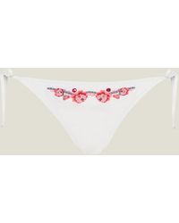 Accessorize - Women's Floral Embroidered Bikini Bottoms White - Lyst