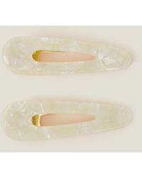 Accessorize - Women's Gold 2-pack Pearly Resin Hair Clips - Lyst