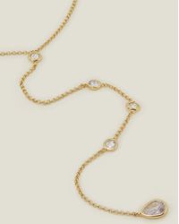 Accessorize - Women's 14ct Gold-plated Pear Y-chain Necklace - Lyst