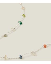 Accessorize - Sterling Silver Stone Station Necklace - Lyst