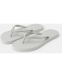 Accessorize - Crystal Embellished Flip Flops - Lyst
