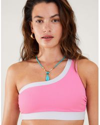 Accessorize - Women's Textured One Shoulder Bikini Top Pink - Lyst