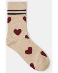 Accessorize - Heart Print Socks - Lyst