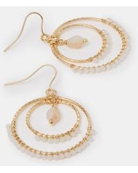 Accessorize - Aashiana Double Hoop Bead Drop Earrings - Lyst