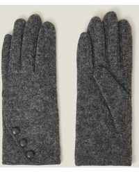 Accessorize - Knitted Wool Blend Touchscreen Button Gloves - Lyst