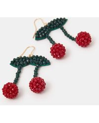 Accessorize - Beaded Cherry Drop Earrings - Lyst