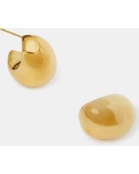 Accessorize - 14Ct-Plated Chunky Dome Hoop Earrings - Lyst