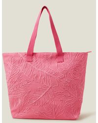 Accessorize - Pink Embroidered Shopper Bag - Lyst