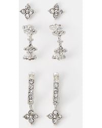 Accessorize - 3-Pack Floral Stud & Hoop Earrings - Lyst