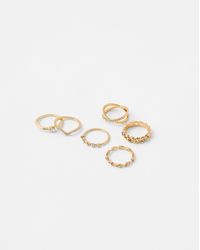 Accessorize - Sparkle Stacking Ring Set White - Lyst