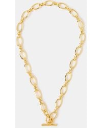 Accessorize - 14Ct-Plated Knot Chain T-Bar Necklace - Lyst