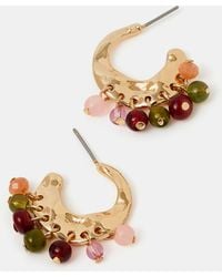 Accessorize - Mini Beaded Hoop Earrings - Lyst