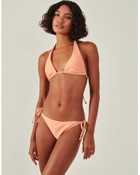 Accessorize - Seersucker Side Tie Bikini Bottoms - Lyst