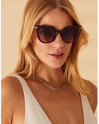 Accessorize - Women's Gold Tortoiseshell Square Sunglasses - Lyst