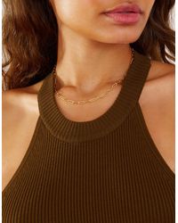 Accessorize - 14Ct-Plated Luxurious Brass Paperclip Chain Necklace - Lyst