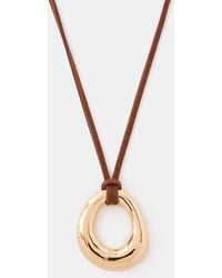 Accessorize - Organic Pendant Cord Necklace - Lyst