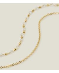 Accessorize - Women's 14ct Gold-plated Stationed Layered Necklace - Lyst