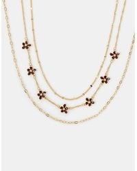 Accessorize - 3-Pack Enamel Flower Necklaces - Lyst