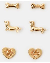 Accessorize - 3-Pack Sausage Dog Stud Earrings - Lyst