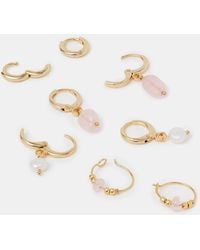 Accessorize - 4-Pack 14Ct-Plated Small Bead Hoop Earrings - Lyst