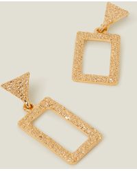 Accessorize - Gold Textured Doorknocker Earrings - Lyst