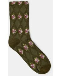 Accessorize - Rose Print Socks - Lyst