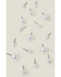 Accessorize - 8-Pack Faux Pearl Stud Earrings - Lyst