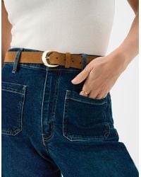 Accessorize - Oval Buckle Suede Belt - Lyst