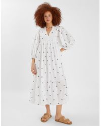 Accessorize - Embroidered Cotton Long Sleeve Maxi Dress - Lyst