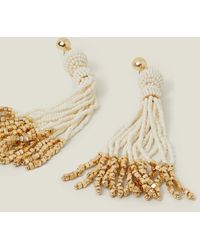 Accessorize - Women's Gold Tassel Drop Earrings - Lyst