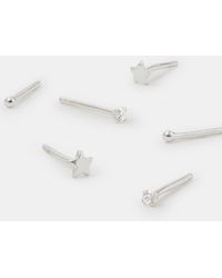 Accessorize - 3-Pack Sterling Star Stud Earrings - Lyst