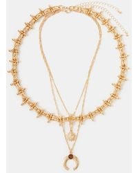 Accessorize - 2-Pack Horseshoe Pendant Layered Necklaces - Lyst