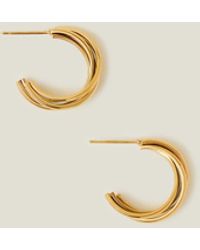 Accessorize - Stainless Steel Twist Hoop Earrings - Lyst