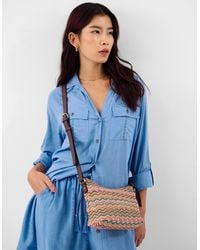 Accessorize - Stripe Raffia Crossbody Bag - Lyst
