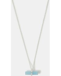 Accessorize - Sterling-Plated Quartz T-Bar Pendant Necklace - Lyst
