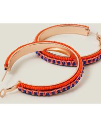 Accessorize - Orange Facet Wrapped Bead Hoops - Lyst