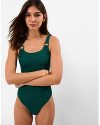 Accessorize - Strap Detail Crinkle Textured Swimsuit - Lyst