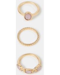Accessorize - 3-Pack Gemstone Rings - Lyst
