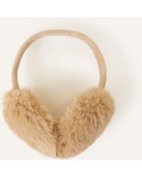 Accessorize - Women's Faux Fur Earmuffs Natural - Lyst