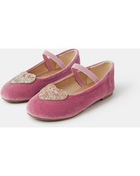 Accessorize - Heart Velvet Ballet Flats - Lyst