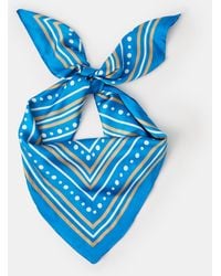 Accessorize - Floral Print Square Satin Scarf - Lyst